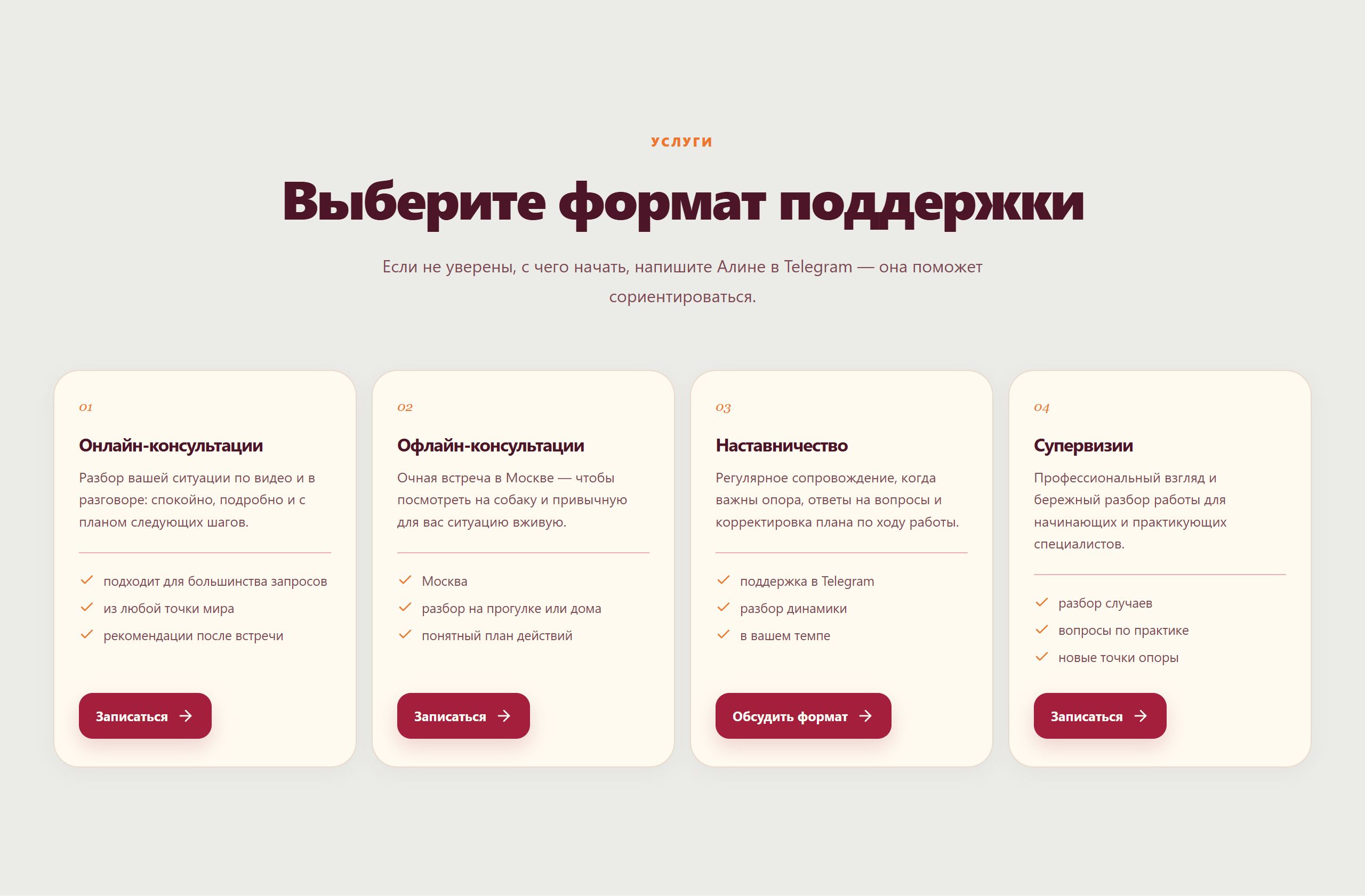 Выбор формата поддержки на публичном сайте doggy_skach